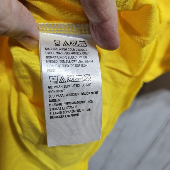 NWOT Peace Love World Women's Yellow Ruffle Sleeve Pima Cotton Knit Shirt Small. - Picture 7 of 10